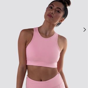 Pink Robyn High Neck Sports Bra